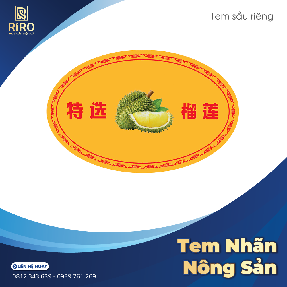 Tem nhãn nông sản cho sầu riêng