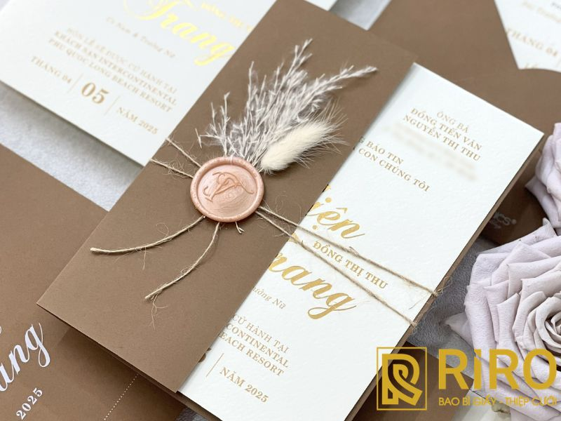Mẫu thiệp cưới Công giáo phong cách Rustic 1