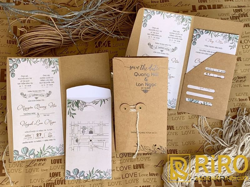 Mẫu thiệp cưới Công giáo phong cách Rustic 1