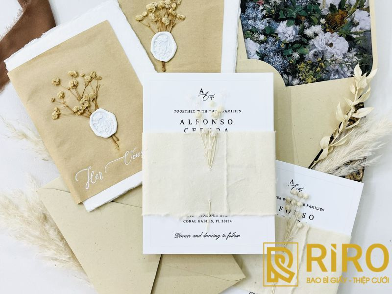 Mẫu thiệp cưới Công giáo phong cách Rustic 4