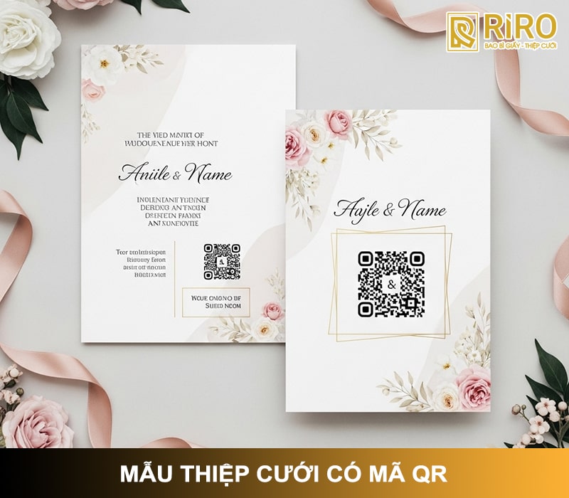 Mẫu thiệp cưới có mã QR