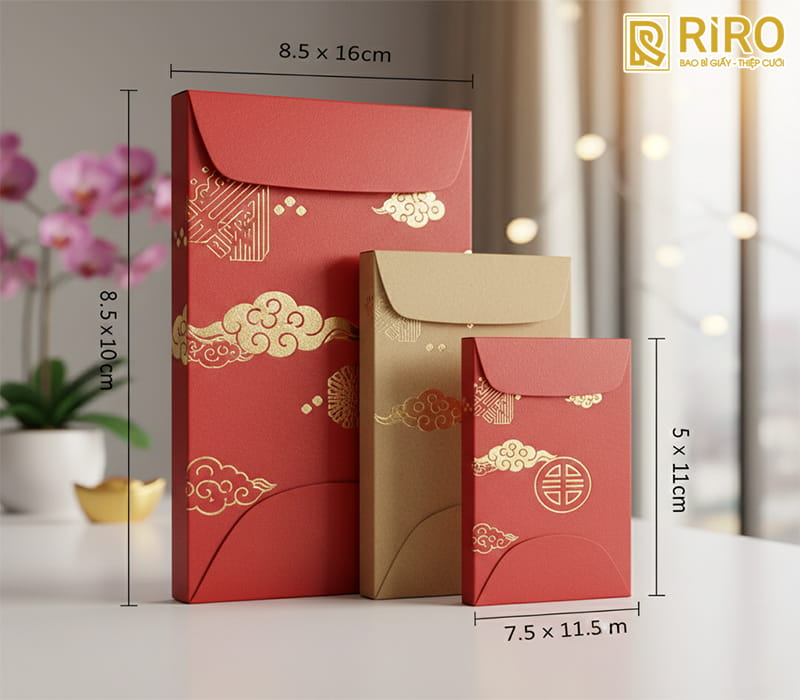 Quy cách in bao lì xì doanh nghiệp chuẩn tại IN ẤN RIRO