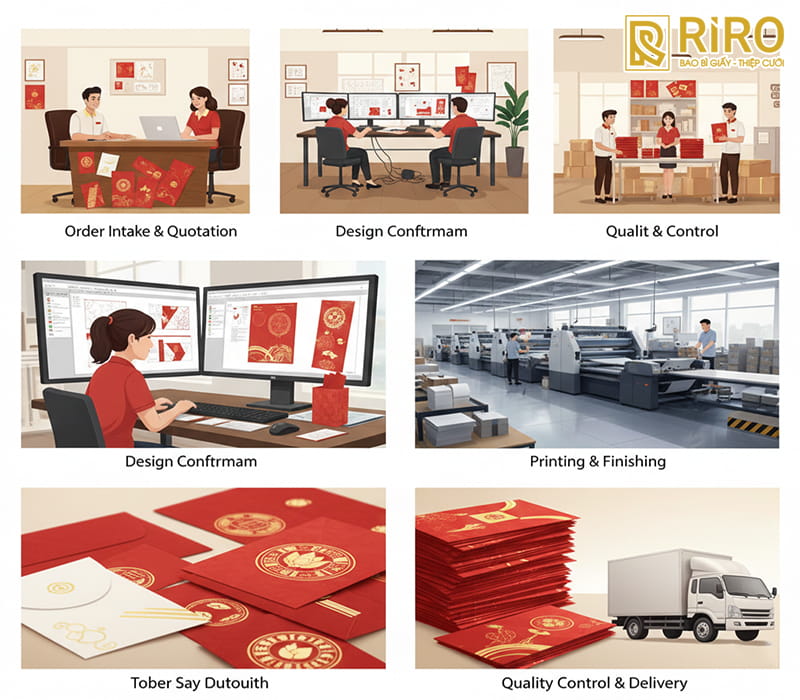Quy trình đặt in bao lì xì chuyên nghiệp tại IN ẤN RIRO