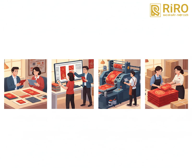 Quy trình đặt in bao lì xì chuyên nghiệp tại IN ẤN RIRO