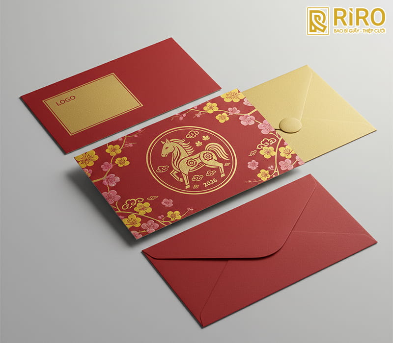 Thiệp Tết thiết kế độc quyền cho doanh nghiệp (Gắn logo, thông điệp riêng)