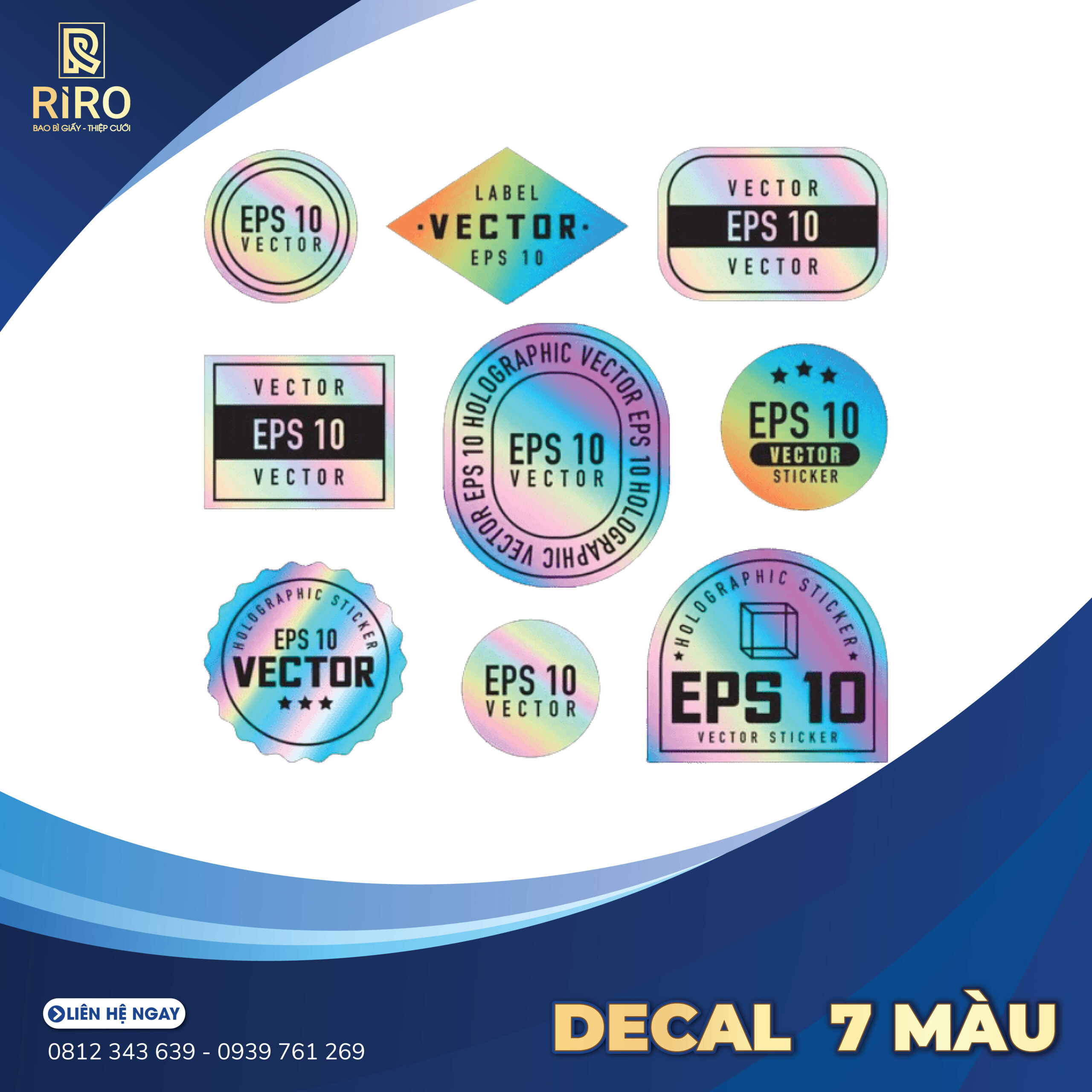 Mẫu giấy Decal 7 màu
