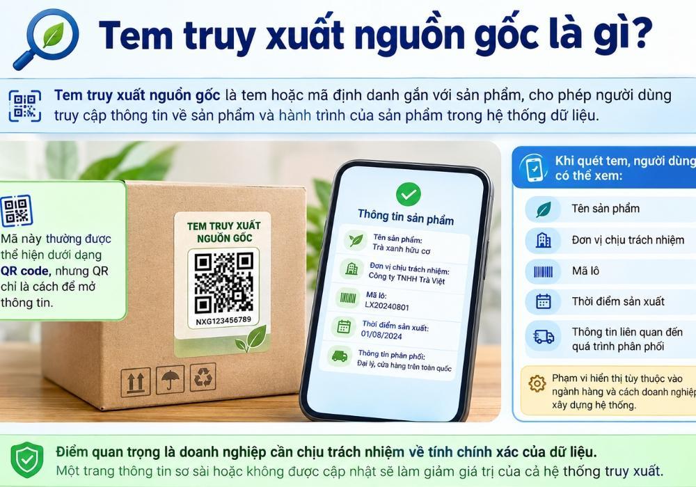 Tem truy xuất nguồn gốc là gì Phân biệt với tem chống giả