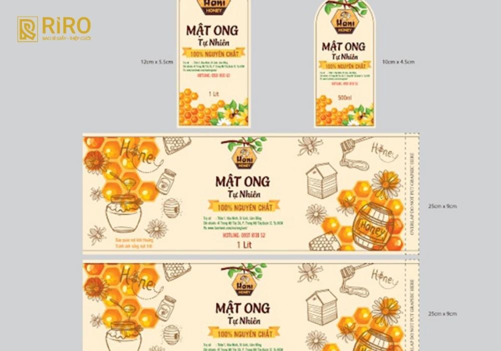 Mẫu tem nhãn sản phẩm đẹp tham khảo về mật ong
