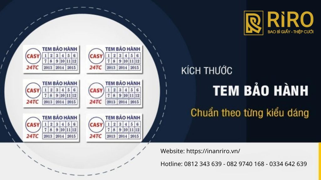 kích thước tem bảo hành​