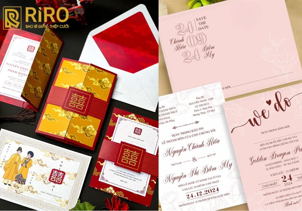 Màu sắc và họa tiết thiệp cưới