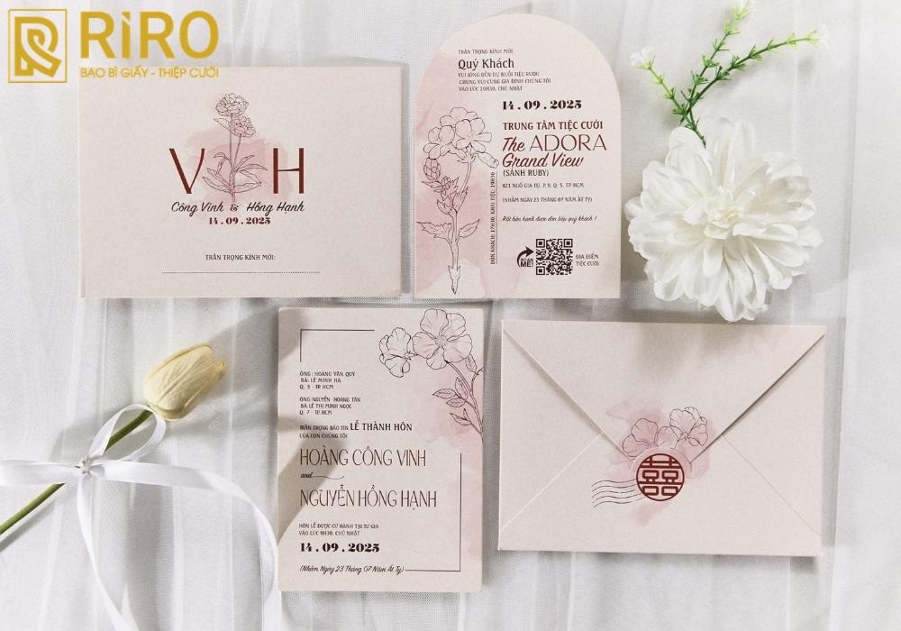 Mẫu thiệp cưới đơn giản, sang trọng