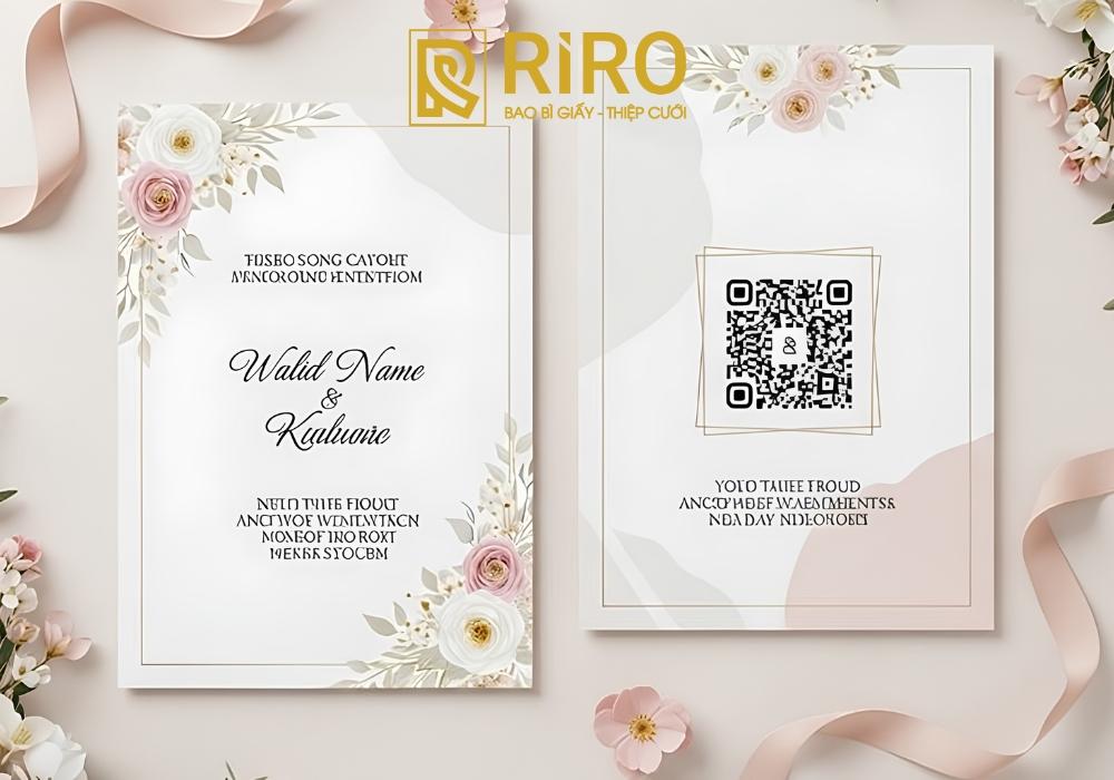 Thiệp giấy kết hợp mã QR