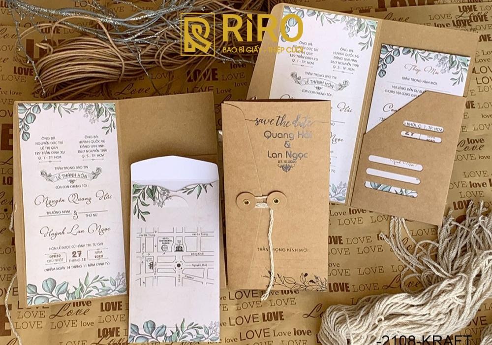 Thiệp rustic bằng giấy kraft
