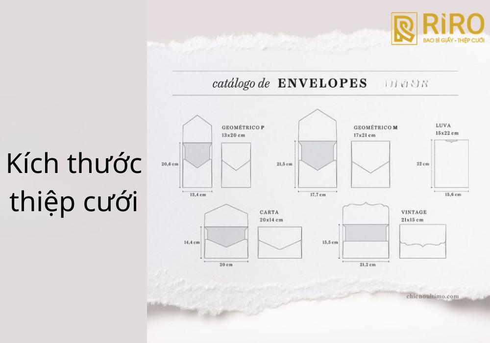 kích thước thiệp cưới